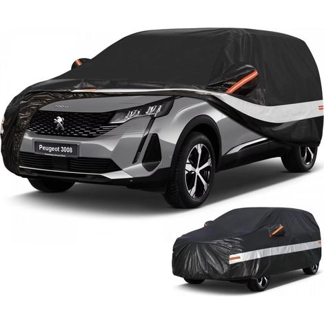 Autoabdeckung SUV 10 Schichten 100% Wasserdicht für Peugeot 3008 (2009-2025) Schwarz (1/5)