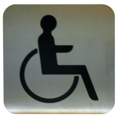 Plaque de porte toilettes inox "HANDICAPÉS" NT.PCT - NORMBAU