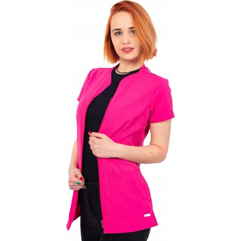 Grembiule da donna antimacchia per parrucchieri e estetisti XXL ROSA nero bianco SPA (1/5)