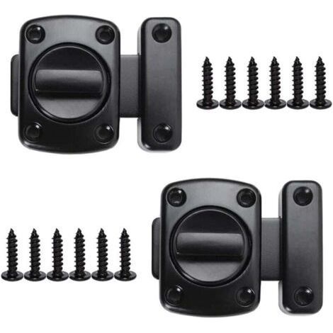 Door Latch Security Rotary Lock Al Lock, XU, Linkage, XU, Twist Lock with for Cabinet Room 2 Pieces (Black) 42x30mm - (1/4)