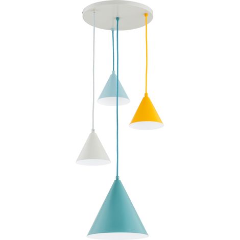 Suspension minimaliste 4xE27 Ø40 multicolore Ganna Alfa (1/3)
