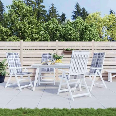 Coussins de chaise à dossier haut lot de 4 carreaux gris (1/5)