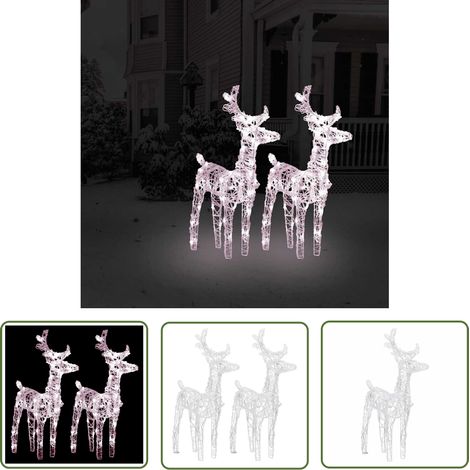 The Living Store LED-Rentiere 2 Stk. Warmweiß 80 LEDs Acryl - LED-Dekoration - Weihnachtsdeko - Outdoor-Beleuchtung - Winterdeko - Gartenbeleuchtung (1/5)