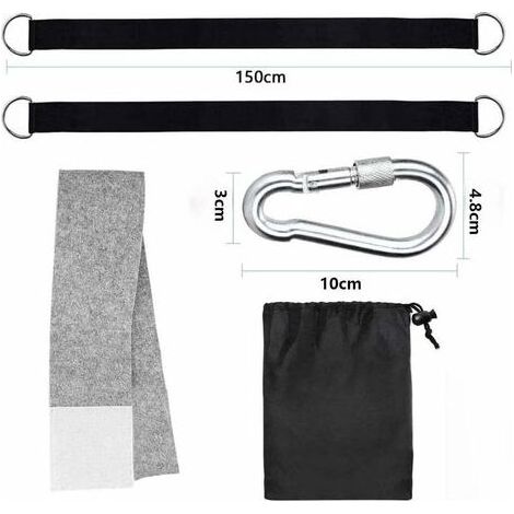 Hamac sangles,Fixation Hamac avec balançoire d'arbre Sangle Balancoire Suspendu Ultra Résistant avec D-Ring et Balançoire Sangles de Hamac Max 550KG pour Camping,Hamac et Balancoire de Jardin(2x1.5m)