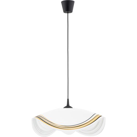 Suspension Alfa Żonkil ondulée noir/blanc doré E27 15W (1/3)