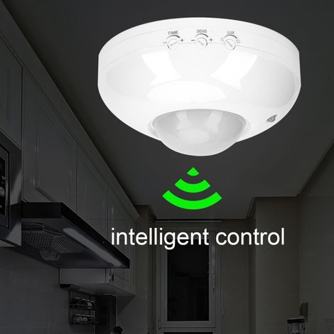 Interrupteur à capteur infrarouge de mouvement réglable 110 V-240 V pour ampoule de plafond (1/5)