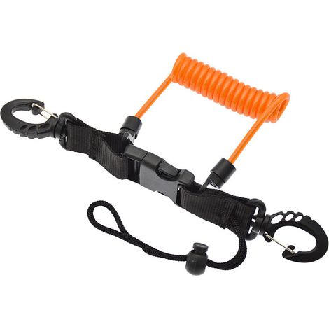 Corde anti-perte en fil d'acier à ressort TPU, corde de sécurité pour appareil photo sous-marin, boucles à dégagement rapide aux deux extrémités, longe télescopique pour gilet stabilisateur, équipemen (1/4)