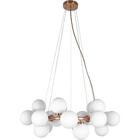 Lámpara de Techo ANAMAR 25xG9 Alt.Reg.xD.68cm Oro/Blanco (1/3)