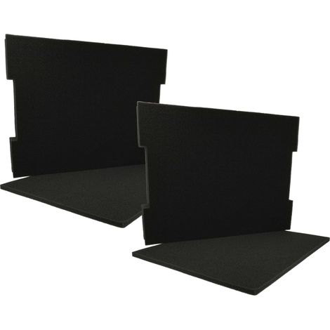 vhbw 2x Schaumstoffeinlage kompatibel mit Bosch L-Boxx 102 Werkzeugkoffer - vorperforierter Schaumstoff Schwarz