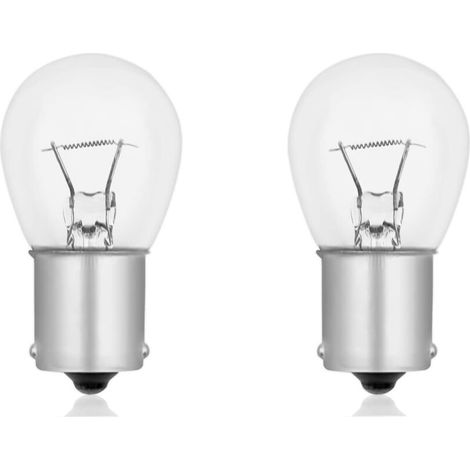 Ampoules Extérieures S25 BA15s 12V 21W, Dimmable, Blanc Chaud 2700K, pour Bateau, bus, Auto Voiture, Pack de 2 [Classe énergétique G]