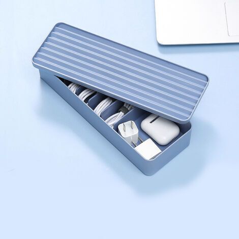 BUNTHAUS 1 boîte de rangement en plastique pour câbles écouteurs, de données, de bureau, de papeterie, avec couvercle (1/5)