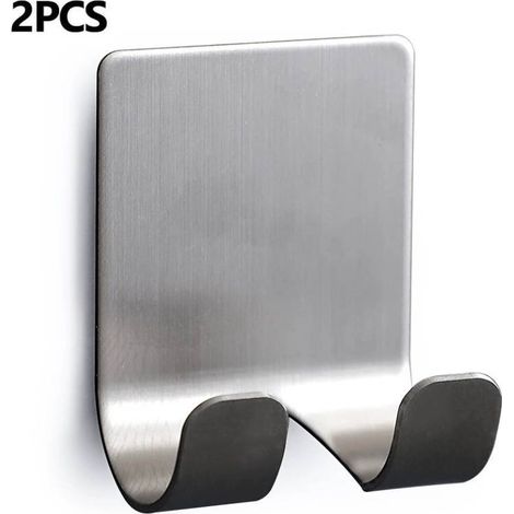 Set di 2 porta rasoi adesivi, 4,5 x 5 cm, con ganci in acciaio inox - Porta rasoi per bagno e doccia