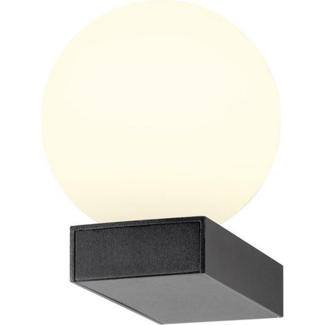 Applique murale Sun Noir avec sphère blanche - 1009144