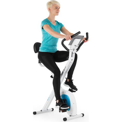 Vélo d'exercice pliant Azura Air – Résistance magnétique 8 niveaux – Système SilentBelt – Capteur de fréquence cardiaque – Support tablette – Capital Sports