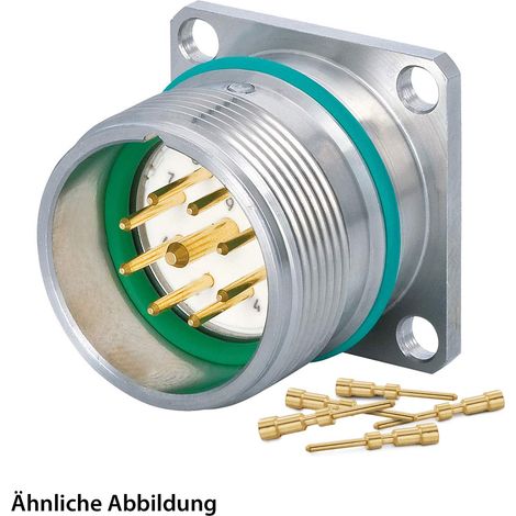HUMMEL SET inkl. Kontakte M23 Signal INOX Geräteteckverbinder, Crimpei. gerade Polzahl 12-pol., Stift mit Vibrationsschutz Vorderwand - 1 Stück