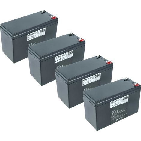 vhbw 4x Batterie de bord pour caravane, bateau, camping-car (6Ah, 12,8V, LiFePO4), rectangulaire