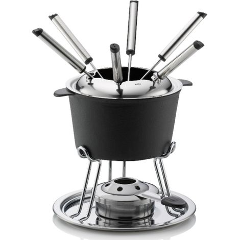 Fonduesets Comore service à fondue 800 ml 11 pièces noir - Kela Keuken (1/4)