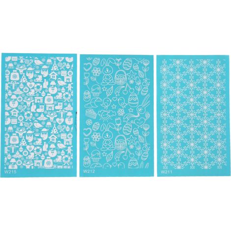 Pochoir En Soie Réutilisable Pour Argile Polymère Et Tissu - Lot De 3 Pièces (1/5)