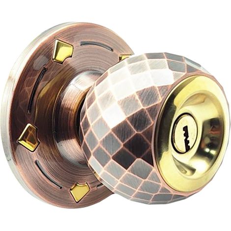 【Cerraduras para puertas】 Cerradura de bola robusta fabricada en aleación de aluminio con acabado de espejo y 3 llaves para puertas de madera, entradas, dormitorios y baños. (1/5)