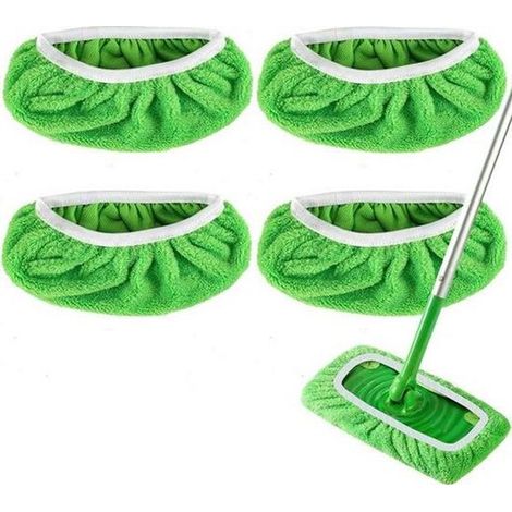 Set di 4 panni per la pulizia in microfibra riutilizzabili. Adatti ai mop Swiffer, ideali sia per la pulizia a secco che a umido. (1/4)