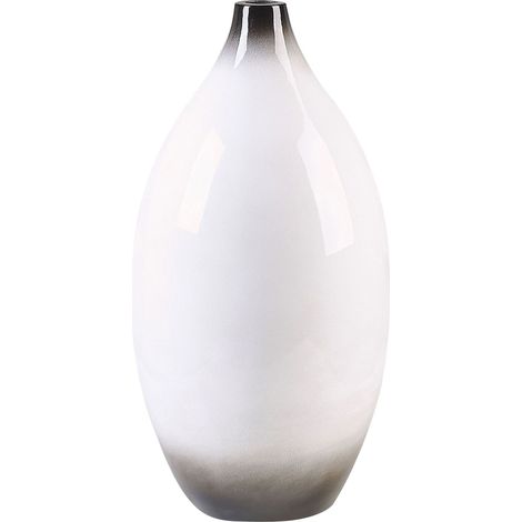 Beliani – Vase décoratif en terre cuite brillant noir et blanc – Hauteur 46 cm – Style scandinave pour décoration intérieure (1/5)