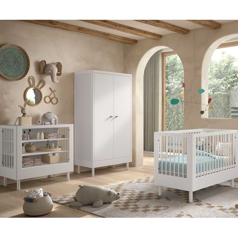 Chambre bébé Forrest: lit bébé 60x120cm, table à langer, armoire (1/5)
