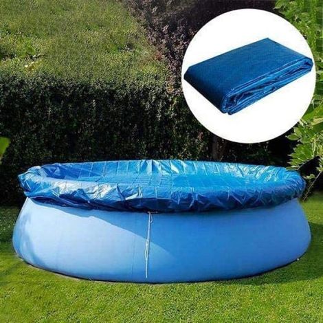 Housse de Piscine Ronde, Bâche de Protection avec Bande Élastique, Anti-Pluie et Anti-Poussière pour Piscines (1/4)
