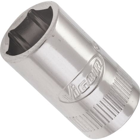 VIGOR Innenvierkant Antrieb 6,3 = 1/4 Zoll Steckschlüssel-Einsatz Außensechskant-Profil V2422N ∙ Vierkant hohl 6,3 mm (1/4 Zoll) ∙ Außen-Sechskant Profil ∙ 10 ∙ Gesamtlänge: 25 mm (1/3)