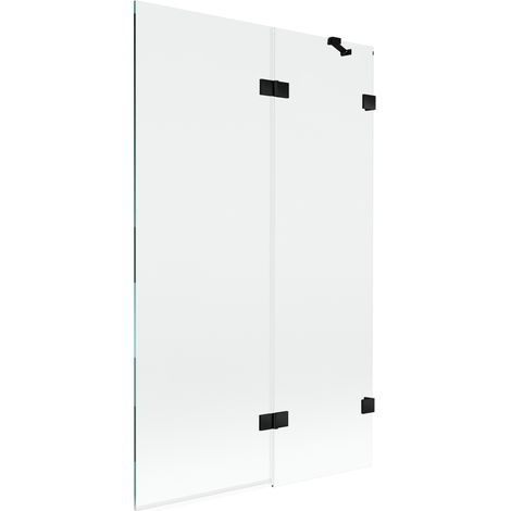 Mexen Lunar paroi de douche à 2 battants droite 110 x 150 cm, transparent, noir - 897-110-100-70-00-P (1/5)