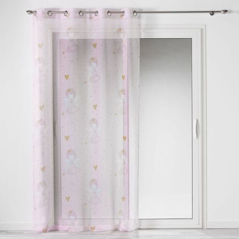 Rideau Voilage à Œillets Enfant "Rosaline" 140x240cm Rose