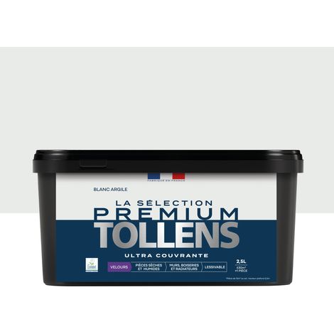Tollens - Peinture intérieure couleurs - La Sélection Premium Velours - Ultra Couvrante - Blanc Argile 2,5 L - 30m²