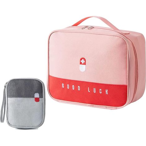 lot De 2 Sac De Rangement Portable Familial, Bote Mdicale,trousse De Premiers Secours Portable,trousse De Secours Vide,pour La Voiture, Voyage, Bu (1/5)
