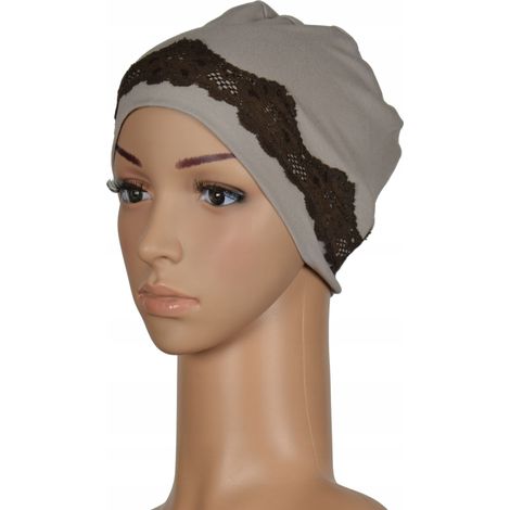 Gorro de dormir sencillo Gaya 141 con encaje, también apto para usar después de la quimioterapia. (1/5)