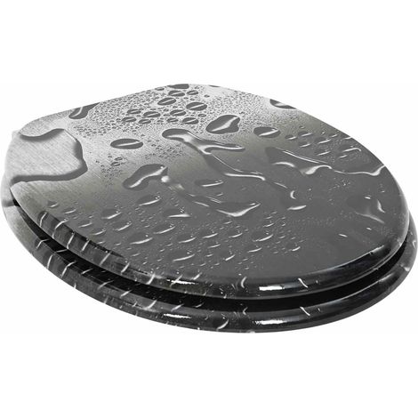 Siège de toilette à fermeture douce 2 pcs Gris 44 x 38 cm (1/5)