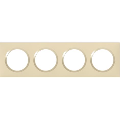 Legrand – Plaque carrée Dooxie 4 postes Dune – Montage horizontal/vertical – Dimensions 87x300mm – Pour mécanismes Dooxie (1/3)