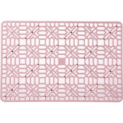 Tapis de protection pour évier de cuisine en acier inoxydable résistant à la chaleur en silicone (rose, taille : 40 x 27cm) (1/2)