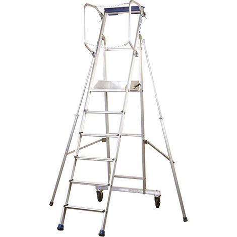 Scaletta mobile 6 gradini - Altezza mass. lavoro 3.53m - ERM-6