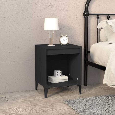 vidaXL Mesita de noche negro 40x35x50 cm (1/5)