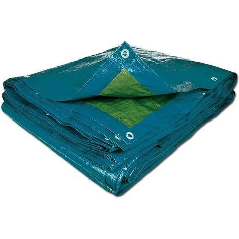 1 Bâche 5x8m Polyéthylène 70g/m² Anti UV Œillets Aluminium Protection Bois Chauffage Jardin (1/5)