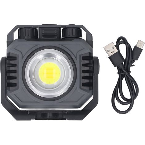 Ortviai Lampe de travail LED COB rechargeable magnétique avec variateur continu et lumière rouge – 5000 mAh, IP54 (1/5)
