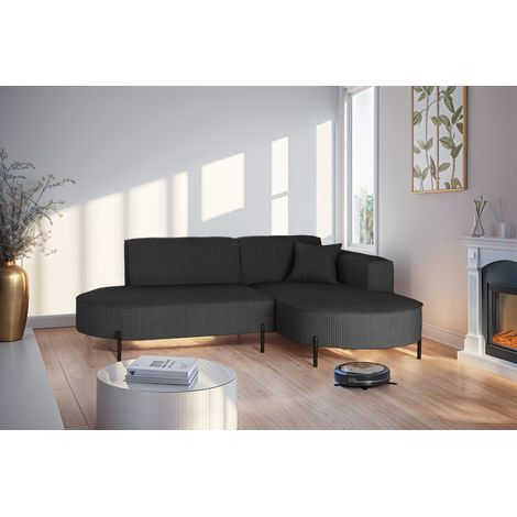Ecksofa Designersofa VALENCIA XS in Stoff Scala Anthrazit Ottomane Rechts (1/2)