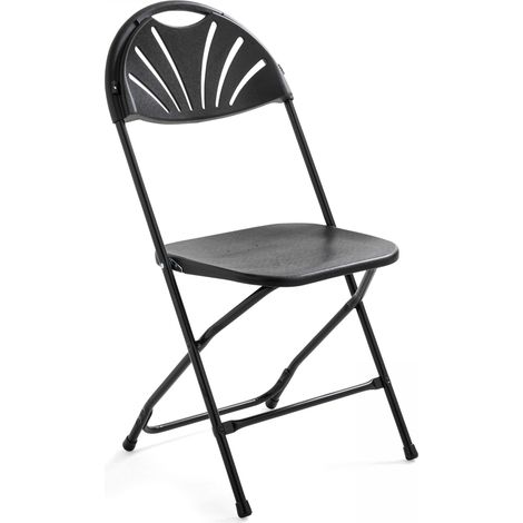 Chaise pliante noire en plastique