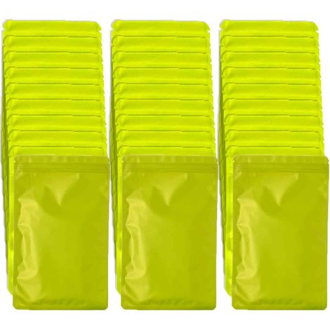 100 sachets refermables à fond plat, sachets anti-odeurs, étanches, avec fermeture à glissière, pour épices, café, noix, cosmétiques (1/5)