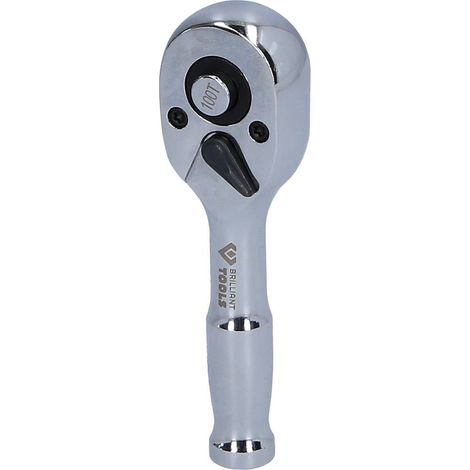 BRILLIANT TOOLS BT020999 Mini leva a cricco da 1/4" con impugnatura metallica, 100 denti [Powered by KS TOOLS] (1/5)