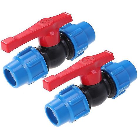 2 vannes à bille en plastique (1/3)