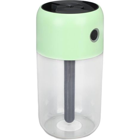 Mini humidificateur coloré et rafraîchissant avec veilleuse, idéal pour la voiture, le bureau, la chambre ou la maison. Ultra silencieux, capacité 300 ml, vert. (1/5)