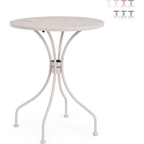 Runder Gartentisch 60 cm Vintage Shabby Chic Bizzotto Lizette - Grau (1/4)
