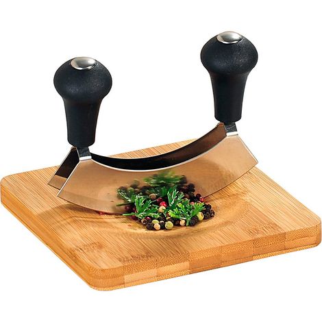 Tagliere per erbe aromatiche con coltello da tritare (1/2)