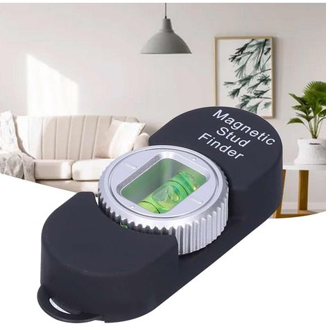 Détecteur de montants magnétique portable avec niveau à bulle pour clous et vis en acier (noir) (1/5)