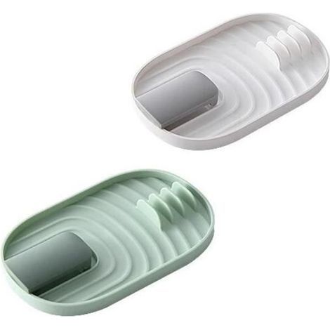 Kitchen spoon holder, 2-piece kitchen spoon rest, foldable pot lid holder, utensil holder, for stove (1/4)